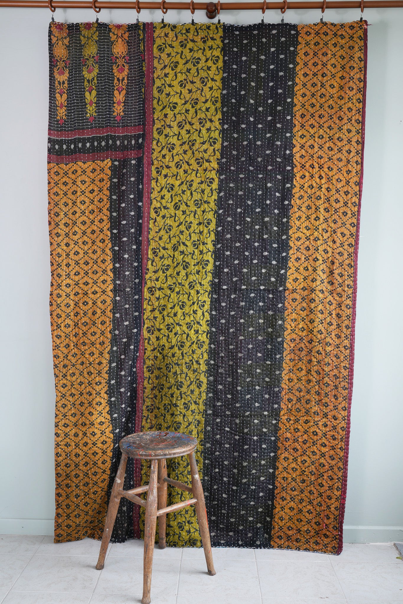 A Unique Vintage Cotton Kantha Quilt ~ 071