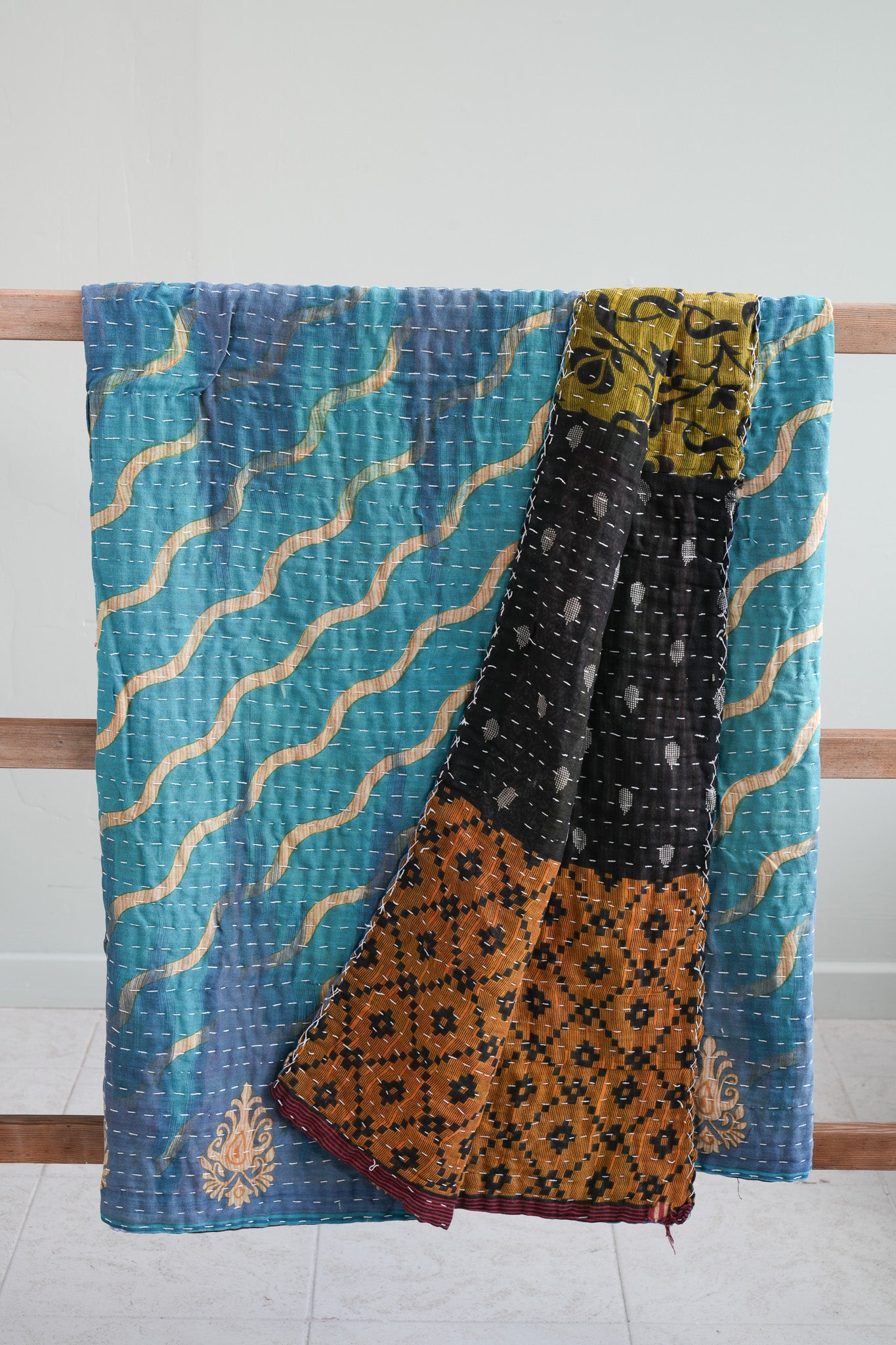 A Unique Vintage Cotton Kantha Quilt ~ 071