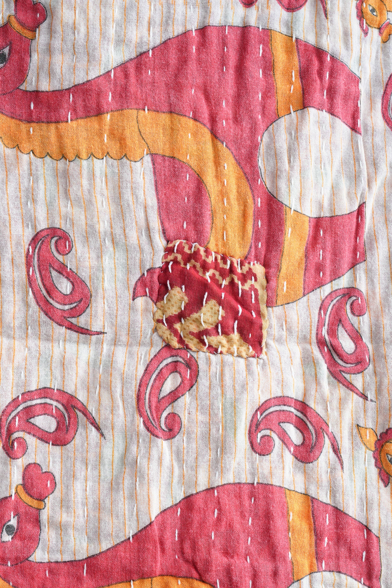 A Unique Vintage Cotton Kantha Quilt ~ 074