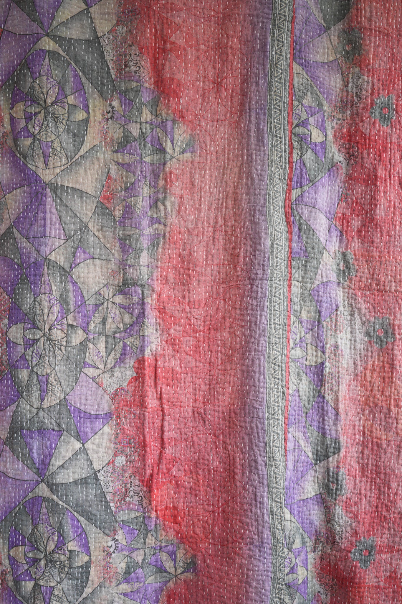 A Unique Vintage Cotton Kantha Quilt ~ 077