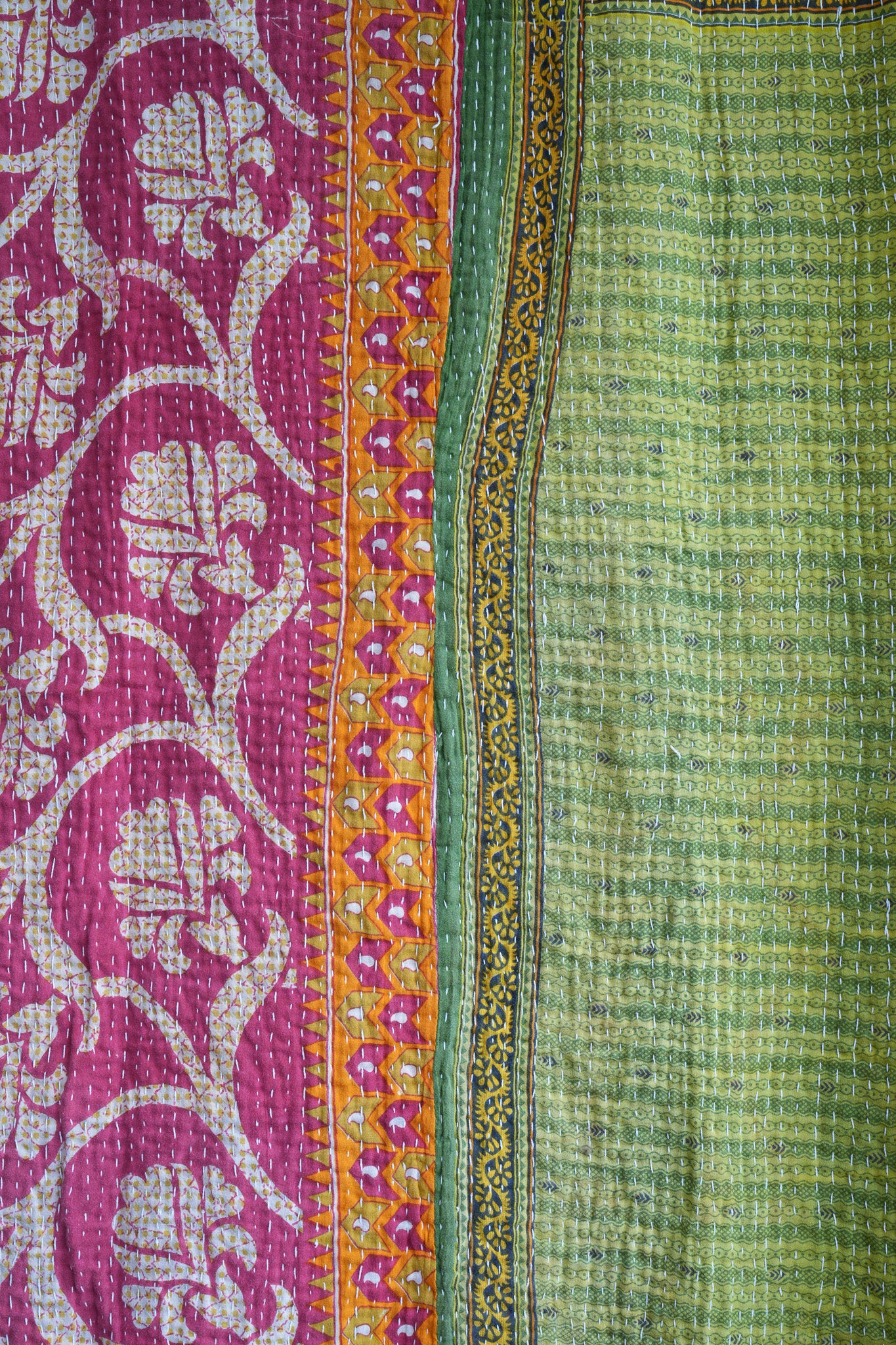 A Unique Vintage Cotton Kantha Quilt ~ 077