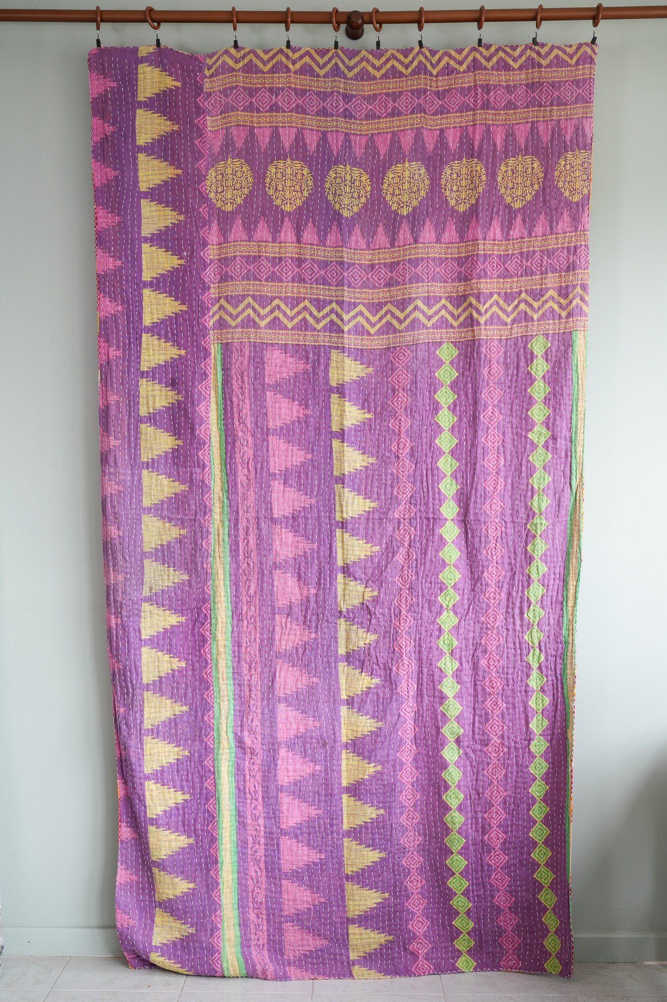 A Unique Vintage Cotton Kantha Quilt ~078