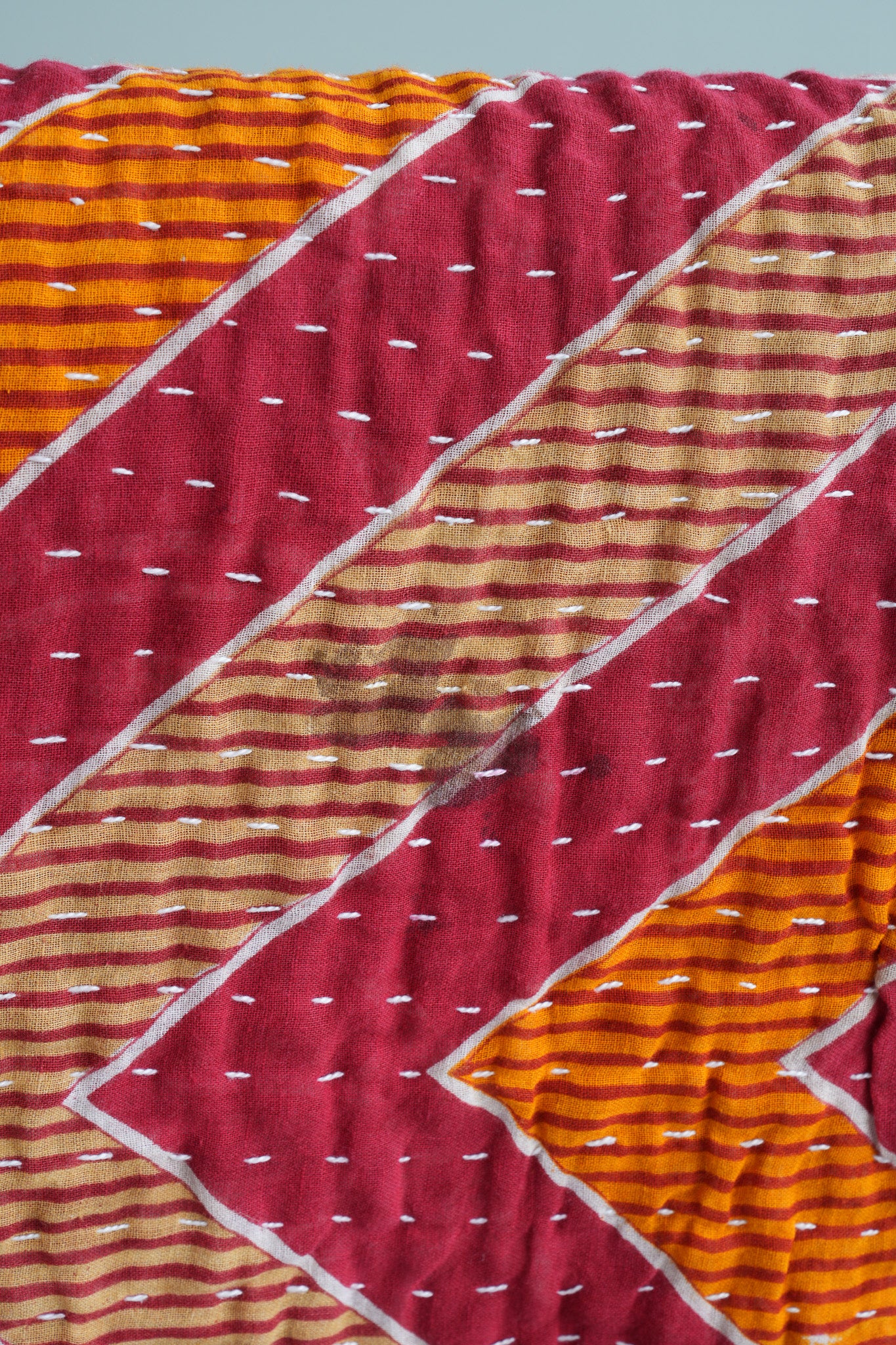 A Unique Vintage Cotton Kantha Quilt ~078