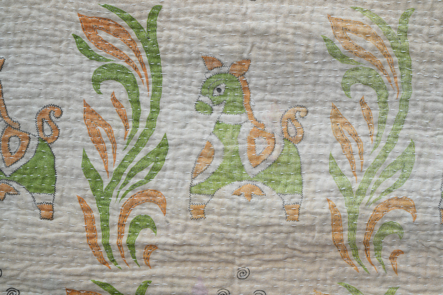A Unique Vintage Cotton Kantha Quilt ~079