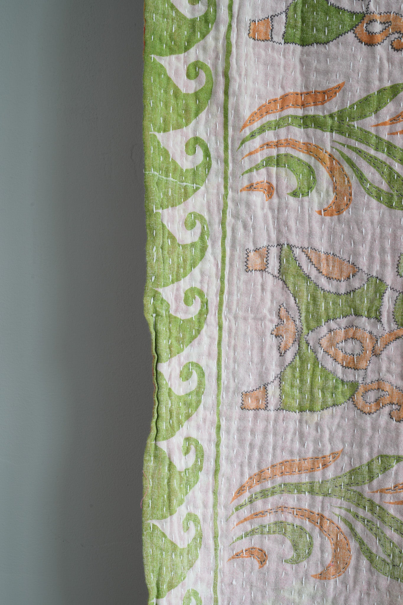 A Unique Vintage Cotton Kantha Quilt ~079