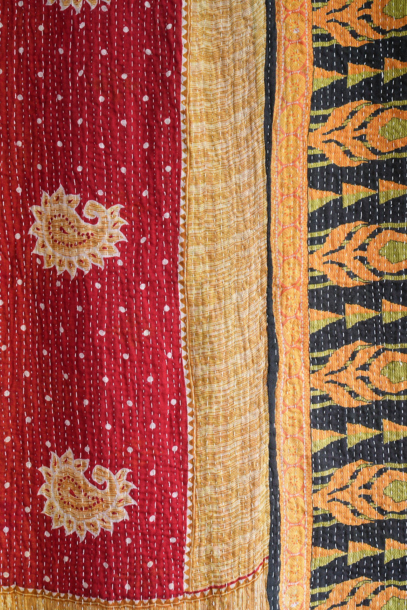 A Unique Vintage Cotton Kantha Quilt ~079