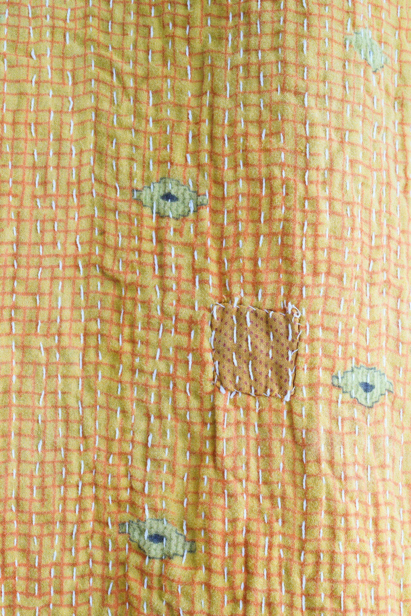 A Unique Vintage Cotton Kantha Quilt ~079