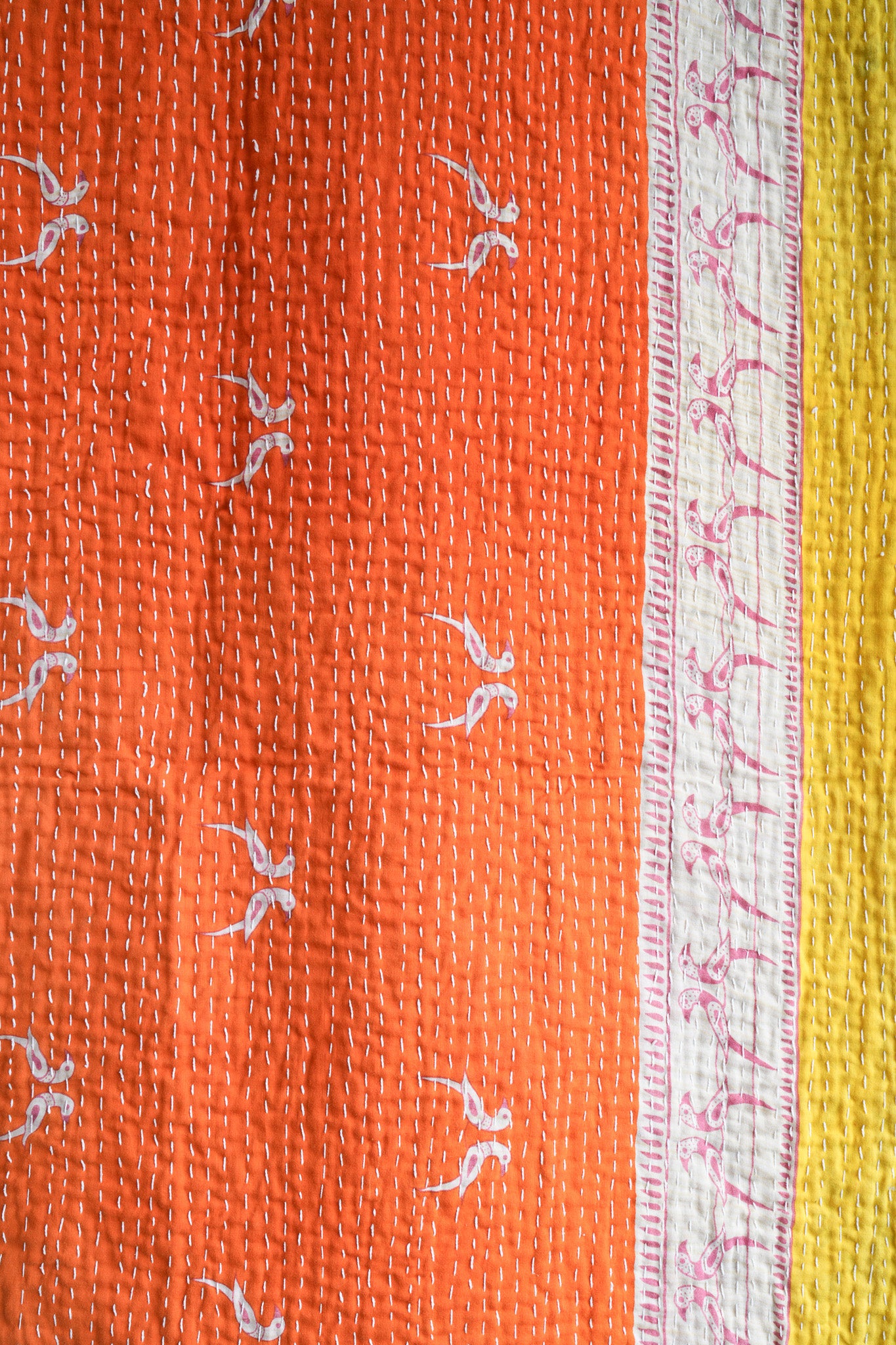 A Unique Vintage Cotton Kantha Quilt