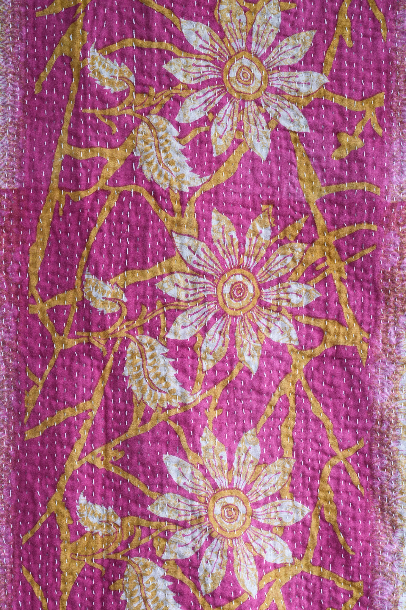 A Unique Vintage Cotton Kantha Quilt