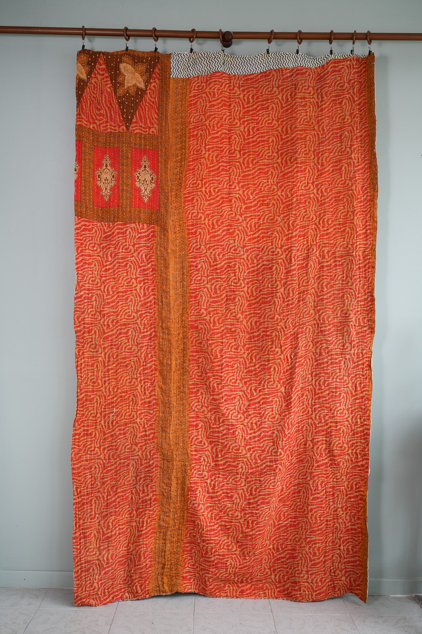 A Unique Vintage Cotton Kantha Quilt ~ 088