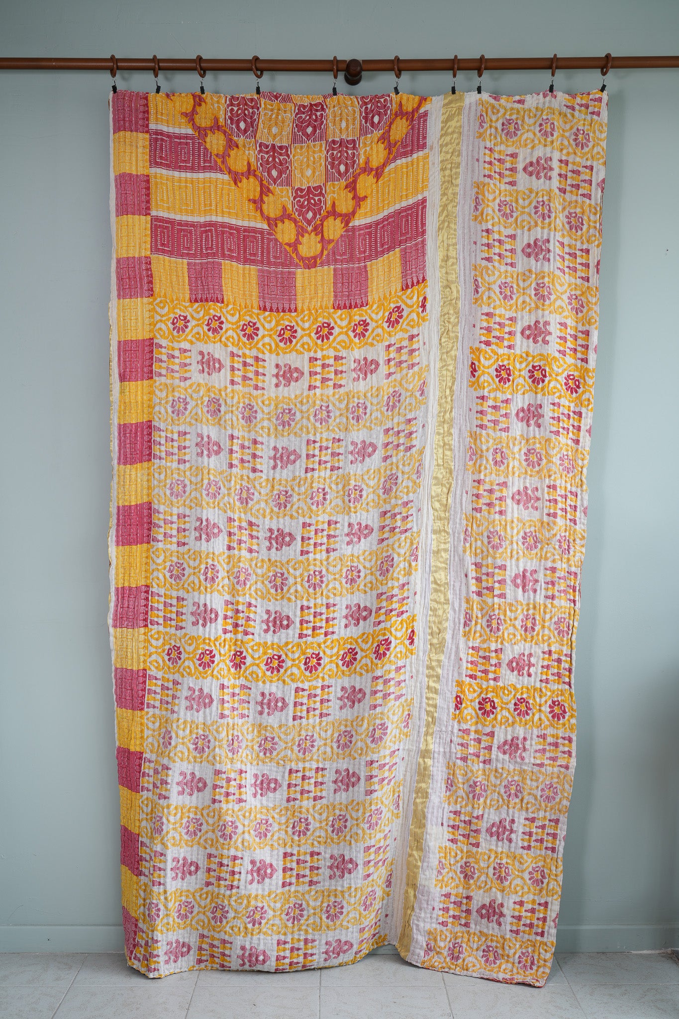 A Unique Vintage Cotton Kantha Quilt ~ 088