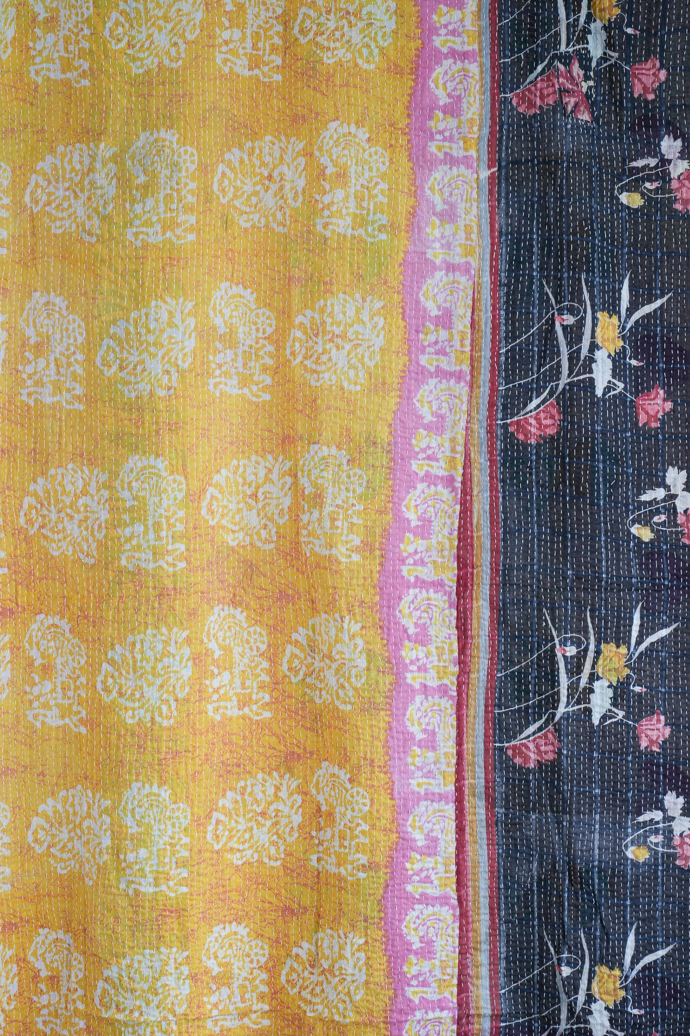 A Unique Vintage Cotton Kantha Quilt ~089