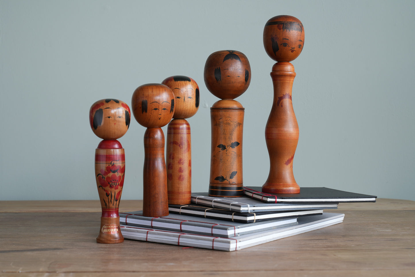 Set of 5 Traditional Japanese Folk Art Kokeshi Dolls 096
