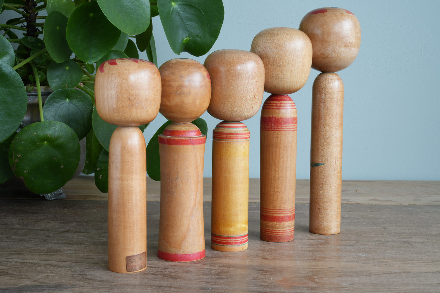 Set of 5 Traditional Japanese Folk Art Kokeshi Dolls 099