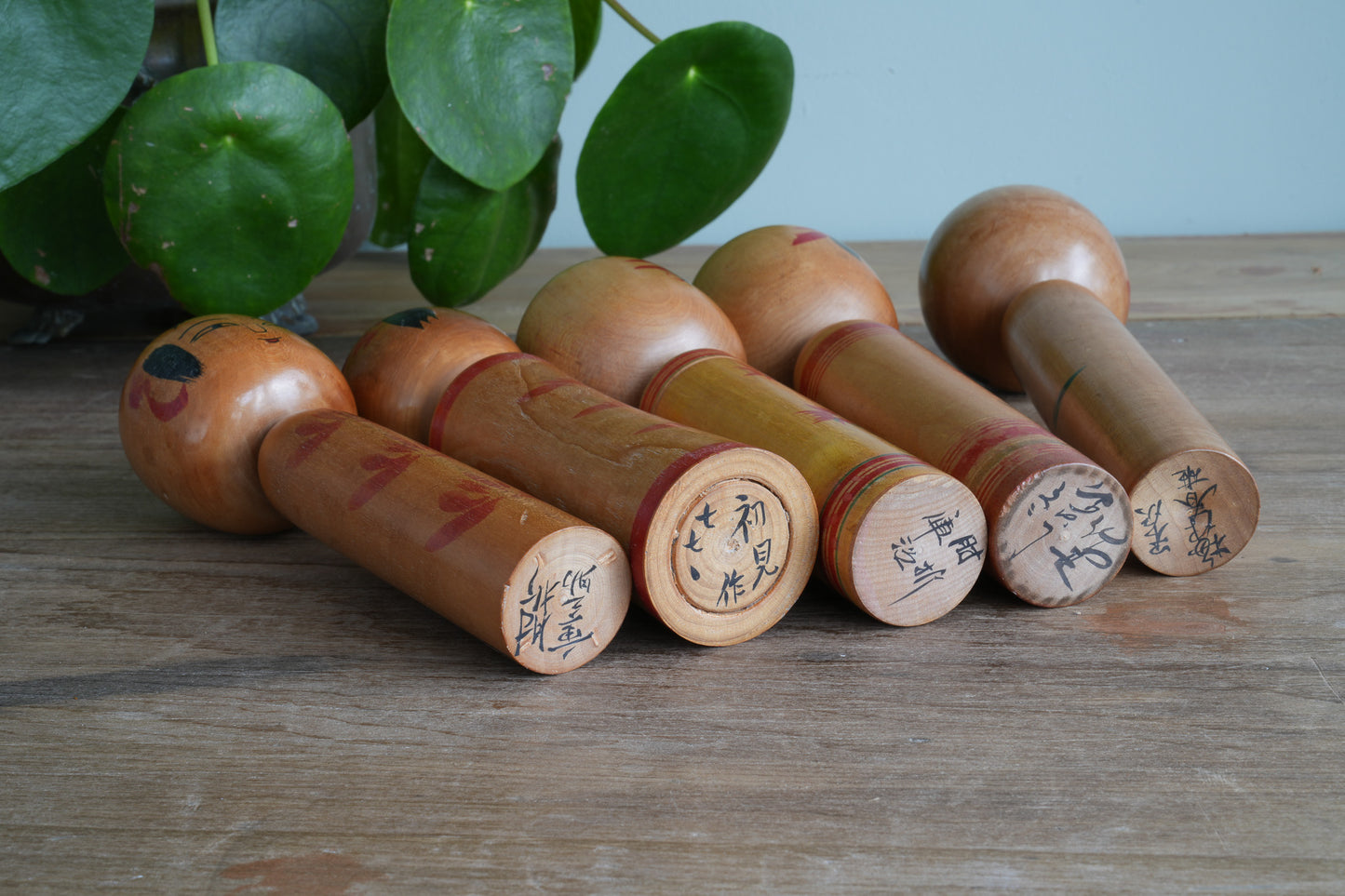 Set of 5 Traditional Japanese Folk Art Kokeshi Dolls 099