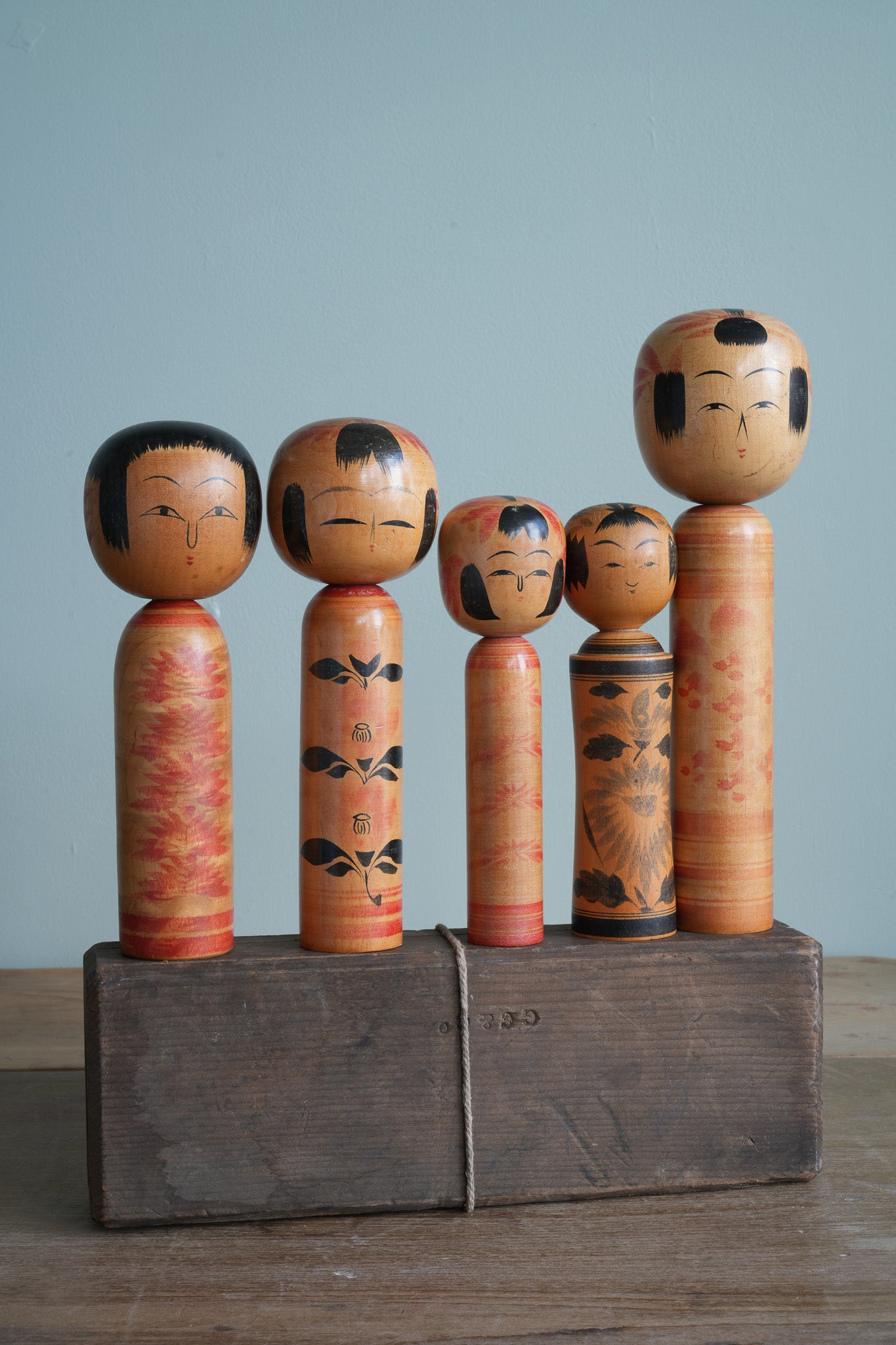 Set of 5 Traditional Japanese Folk Art Kokeshi Dolls 103