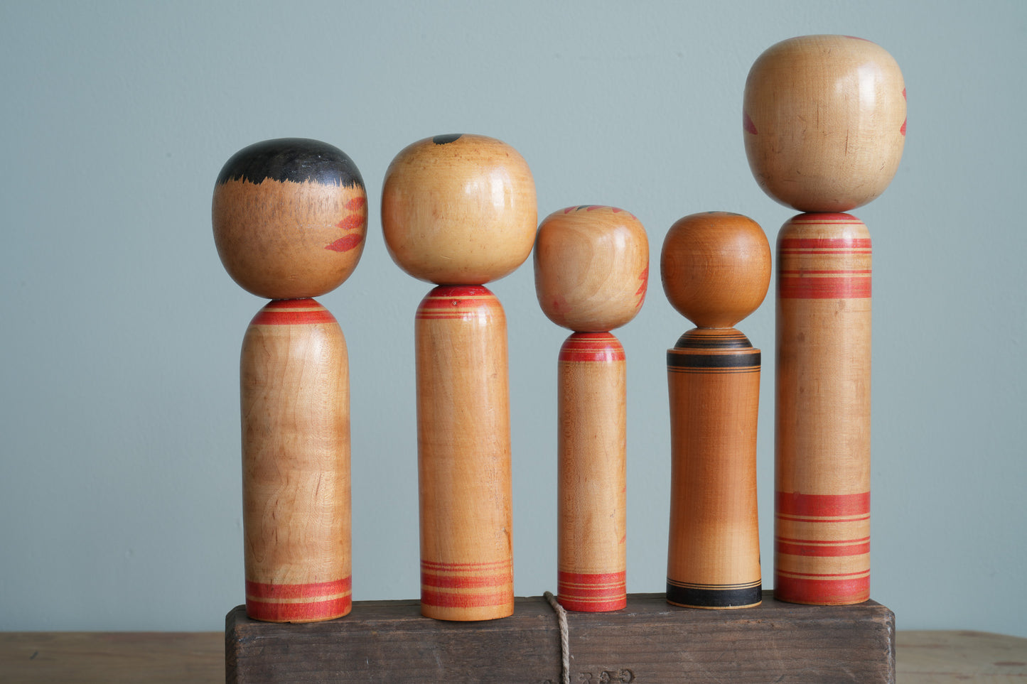 Set of 5 Traditional Japanese Folk Art Kokeshi Dolls 103