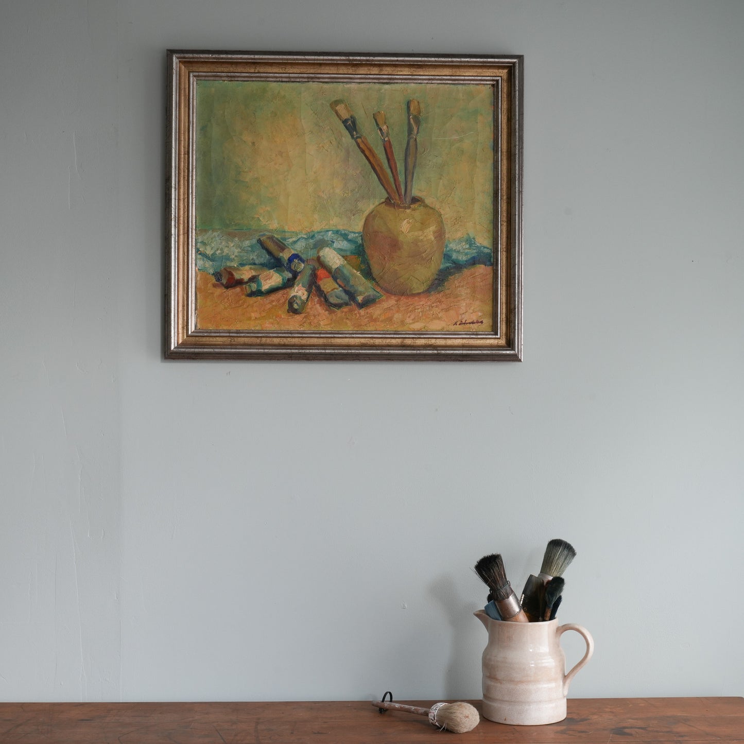 The Artist's Table / Unknown Artist (Indistinctly Signed), (c. Mid-20th Century)