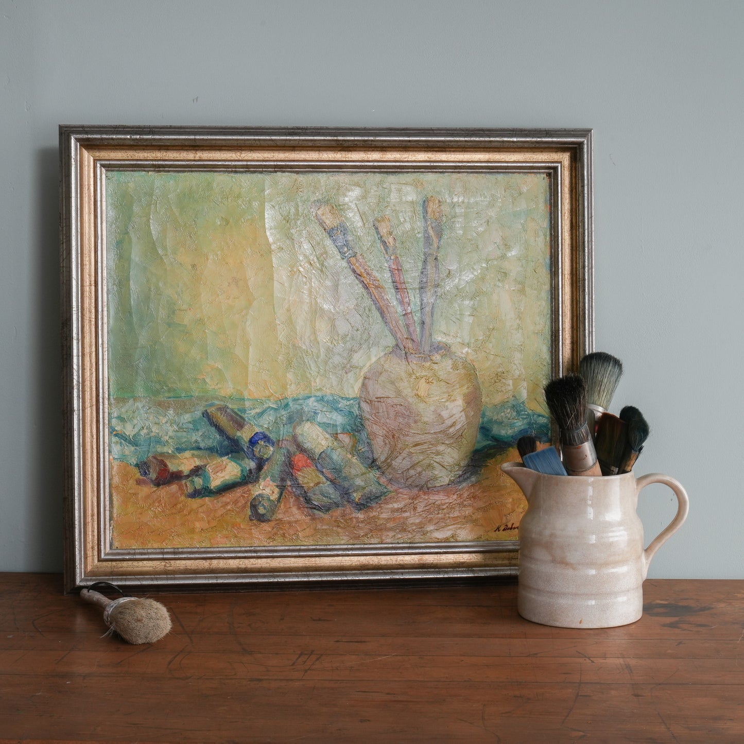 The Artist's Table / Unknown Artist (Indistinctly Signed), (c. Mid-20th Century)