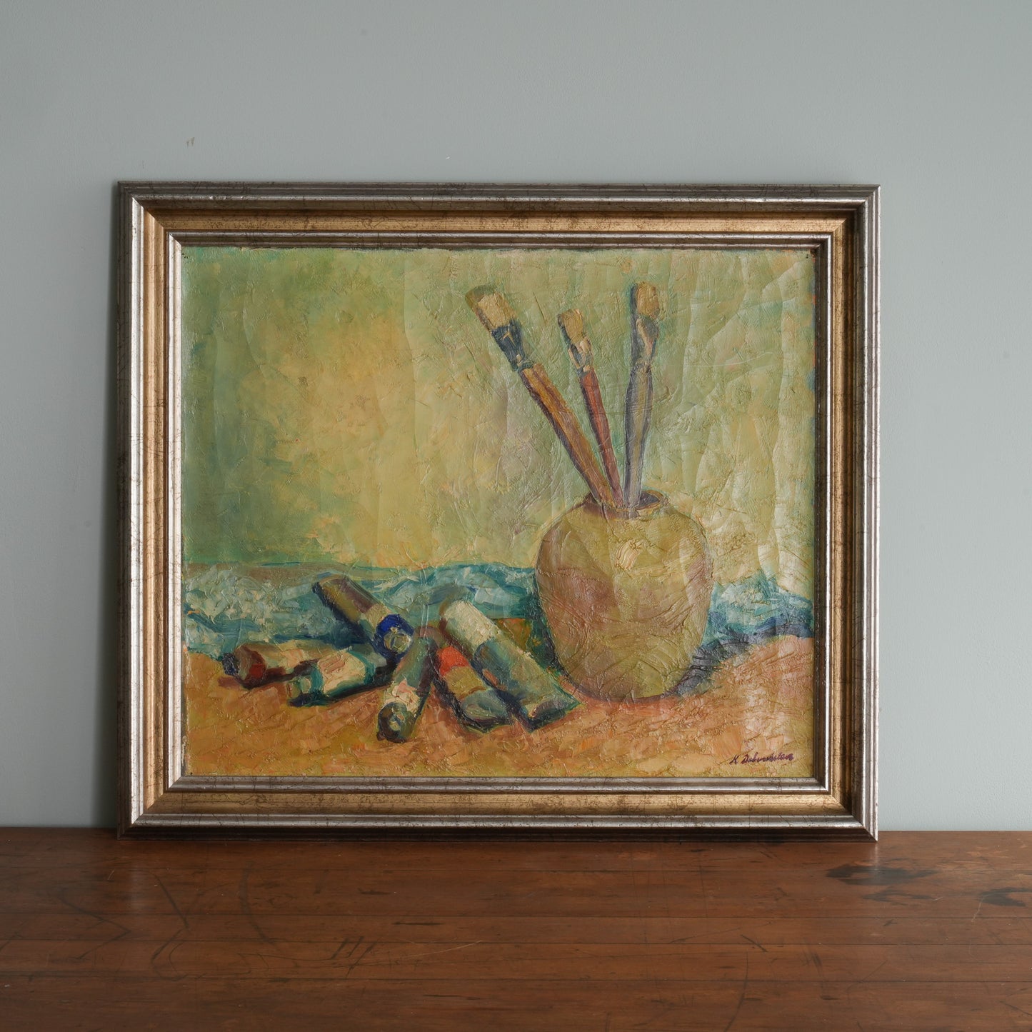 The Artist's Table / Unknown Artist (Indistinctly Signed), (c. Mid-20th Century)