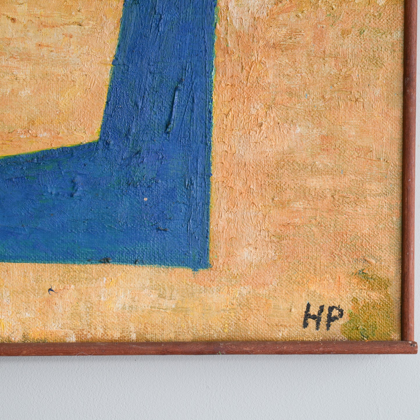 Sunburst with Blue Forms / (Monogrammed HP), (c. 1960s-1970s)
