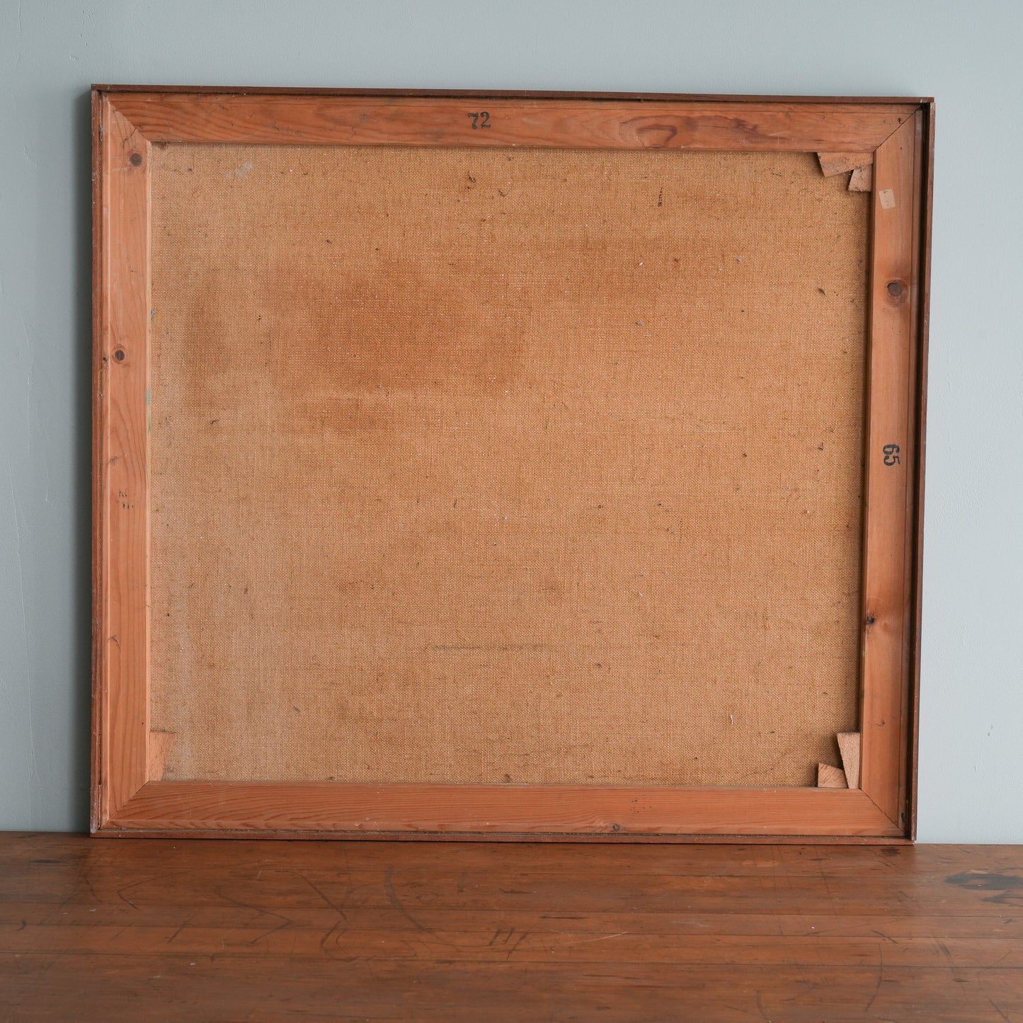 Sunburst with Blue Forms / (Monogrammed HP), (c. 1960s-1970s)