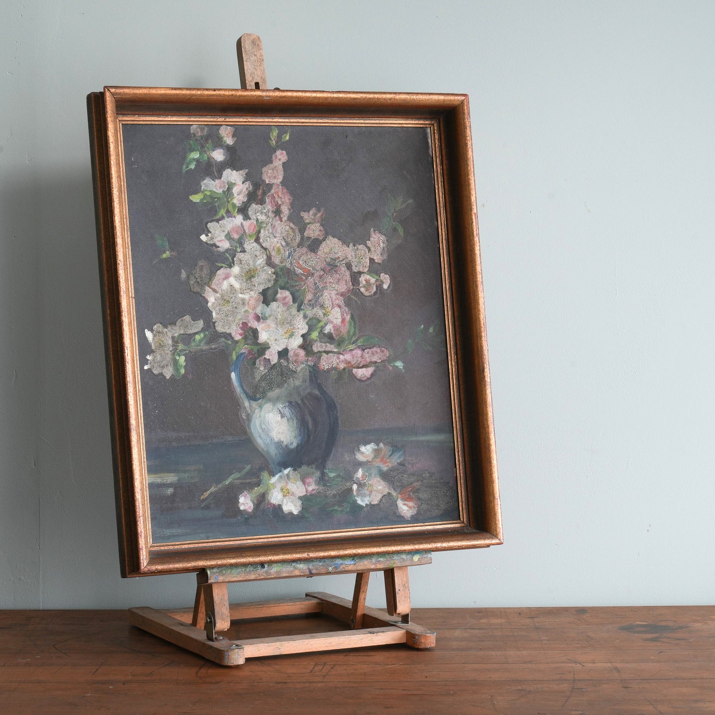 Blossoms in a Blue Pitcher / Unknown Artist, (c. Early-to-Mid 20th Century)
