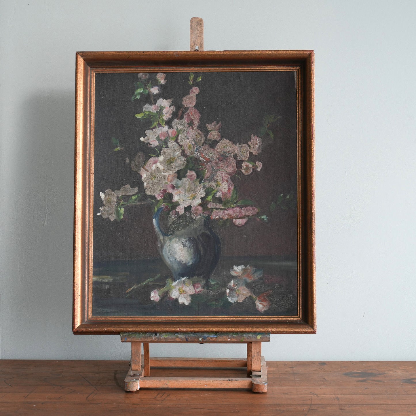 Blossoms in a Blue Pitcher / Unknown Artist, (c. Early-to-Mid 20th Century)