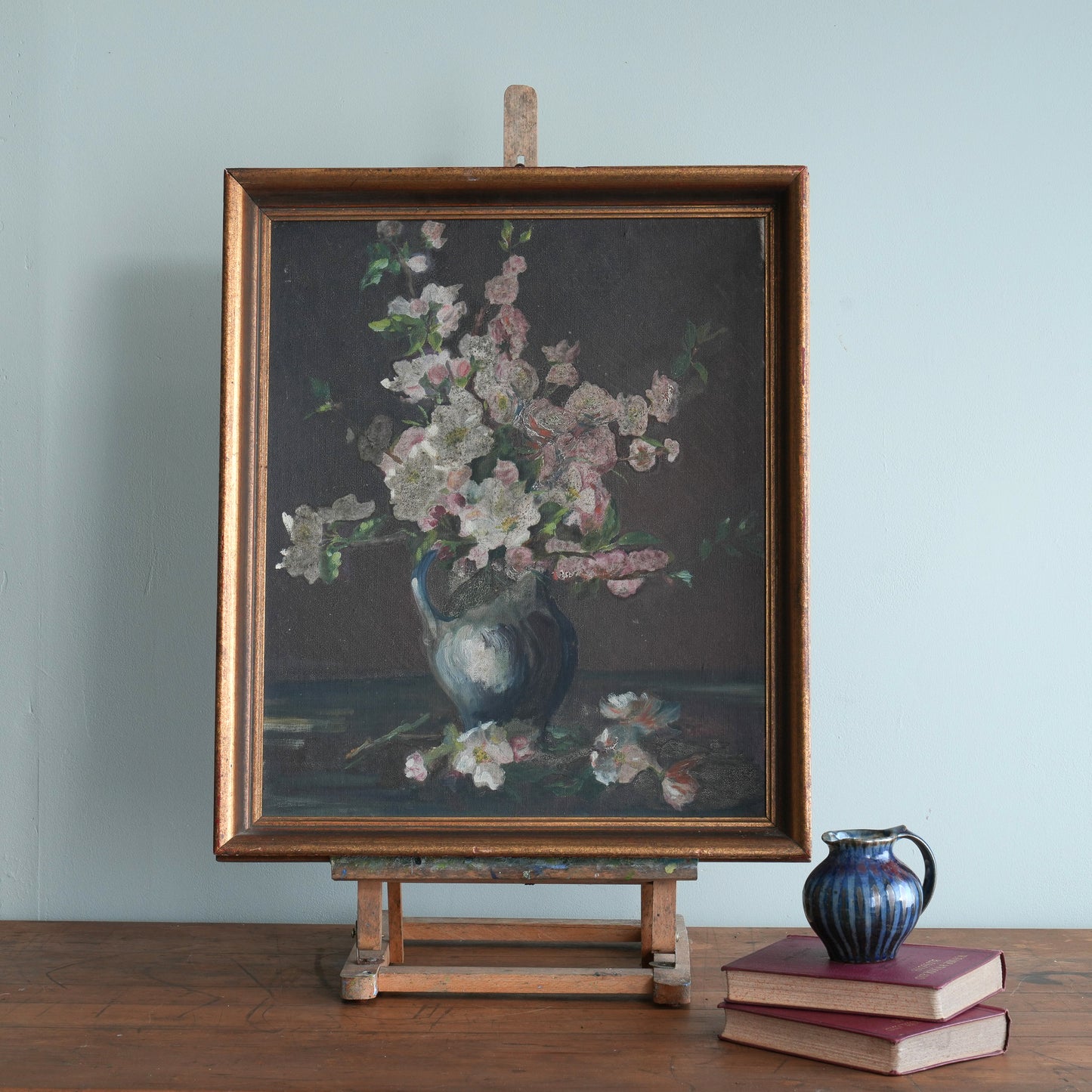 Blossoms in a Blue Pitcher / Unknown Artist, (c. Early-to-Mid 20th Century)