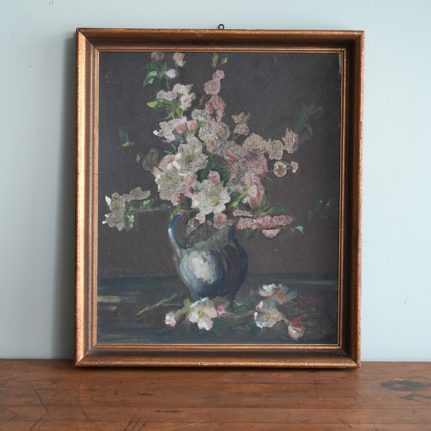 Blossoms in a Blue Pitcher / Unknown Artist, (c. Early-to-Mid 20th Century)
