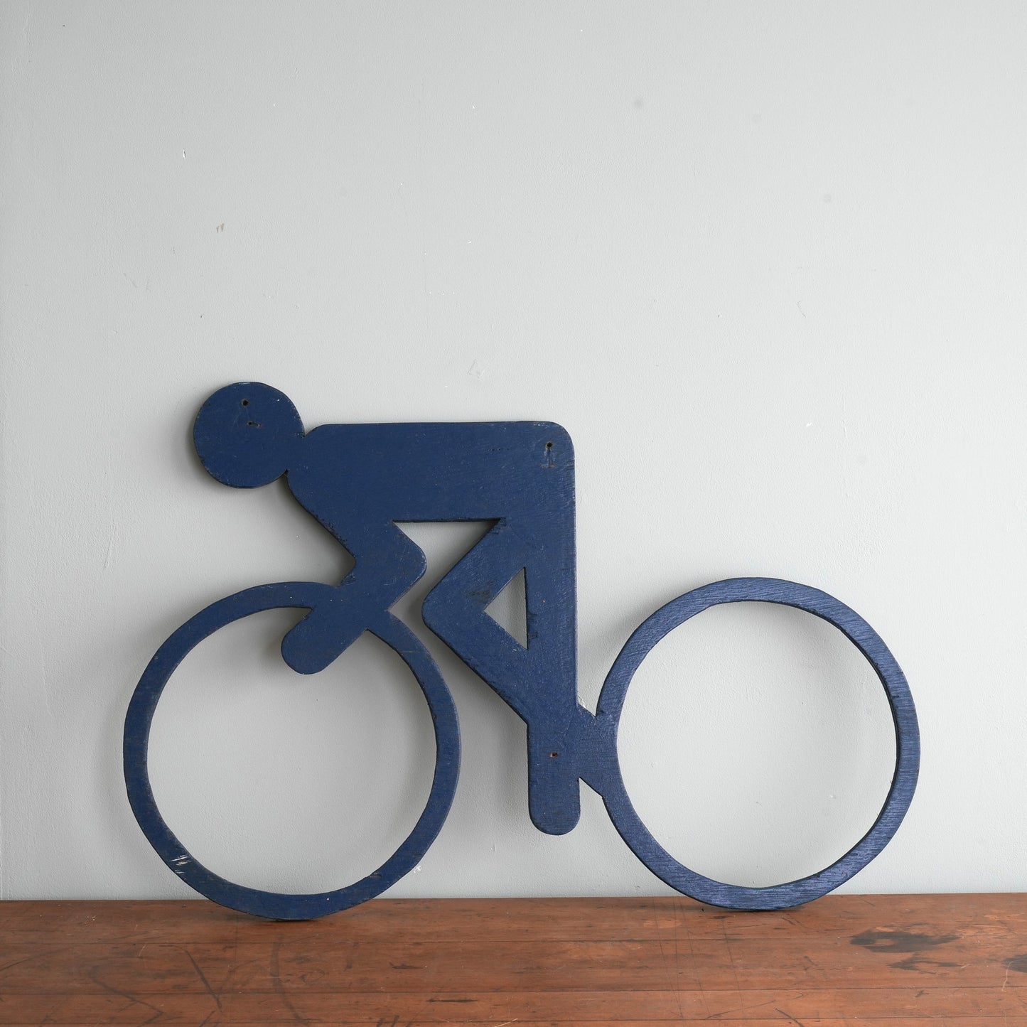 Plywood Cyclist Pictogram - Otl Aicher for the 1972 Munich Olympic Games - Navy