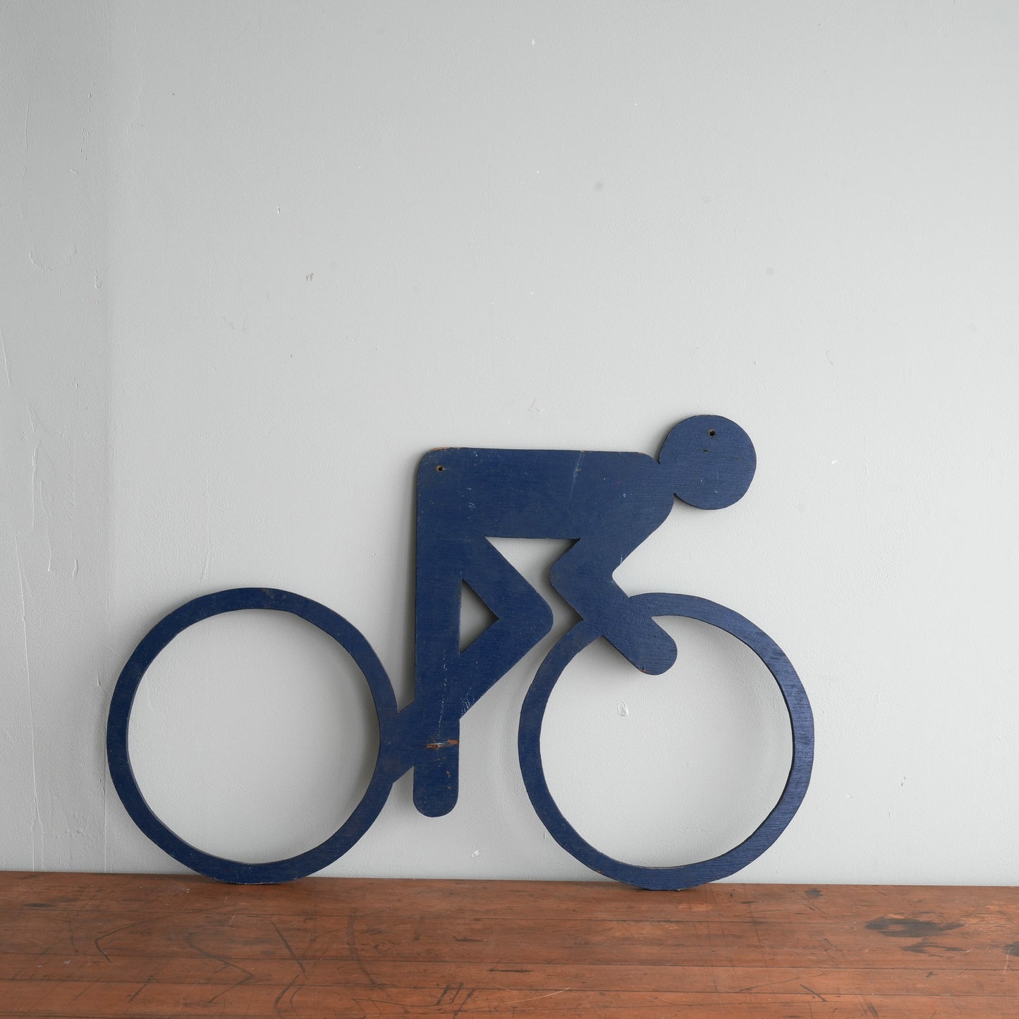 Plywood Cyclist Pictogram - Otl Aicher for the 1972 Munich Olympic Games - Navy