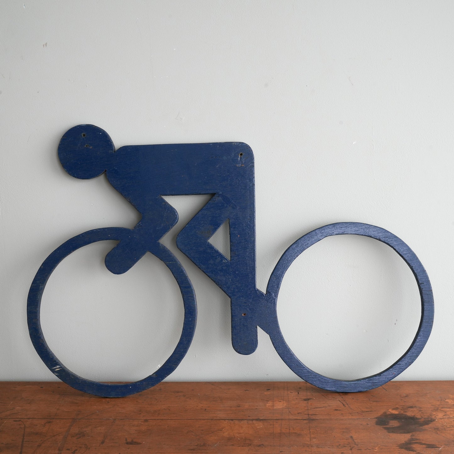 Plywood Cyclist Pictogram - Otl Aicher for the 1972 Munich Olympic Games - Navy