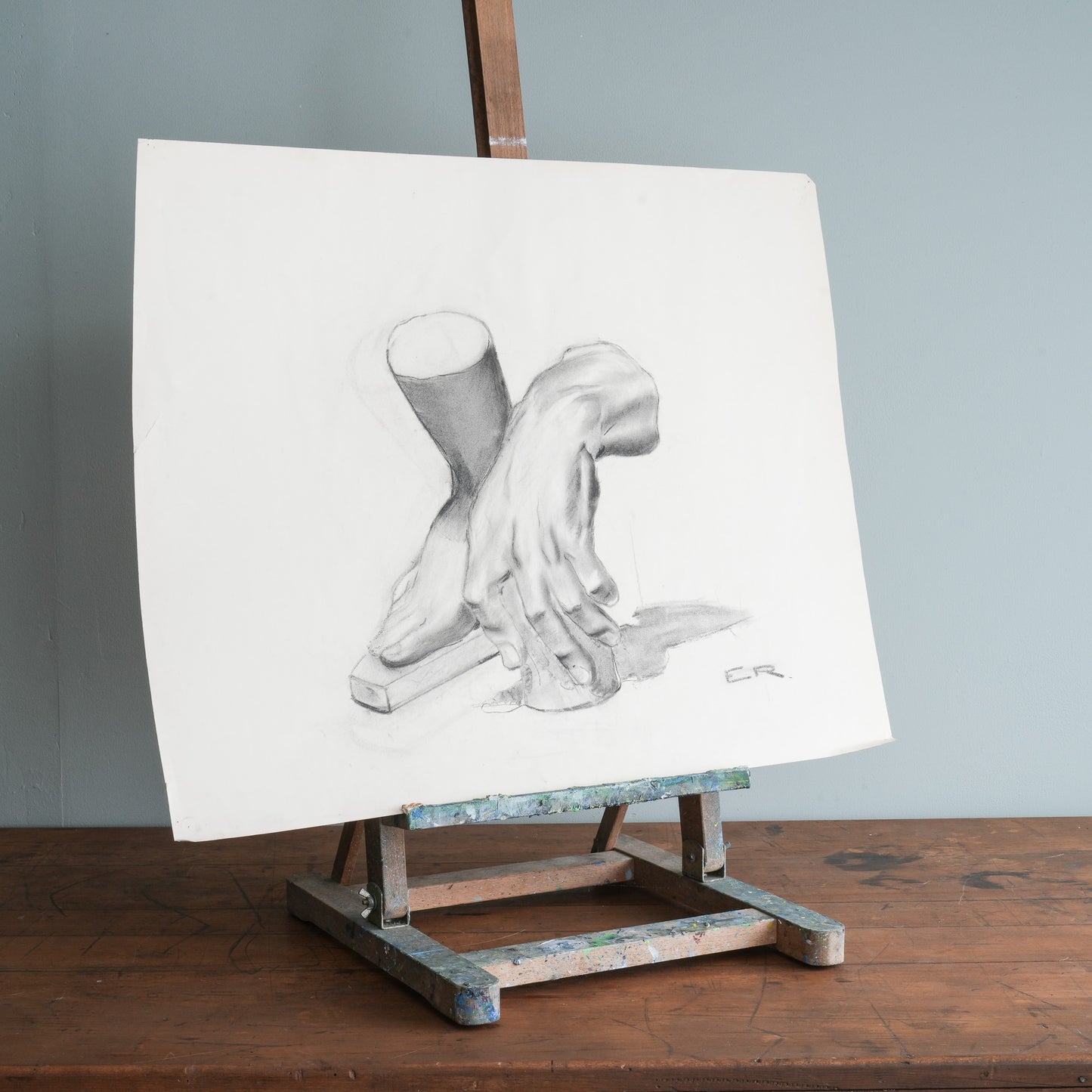 A Pencil Study of Classical Plaster Hand and Foot | Ernest Roose (Belgian 1887-1965 )