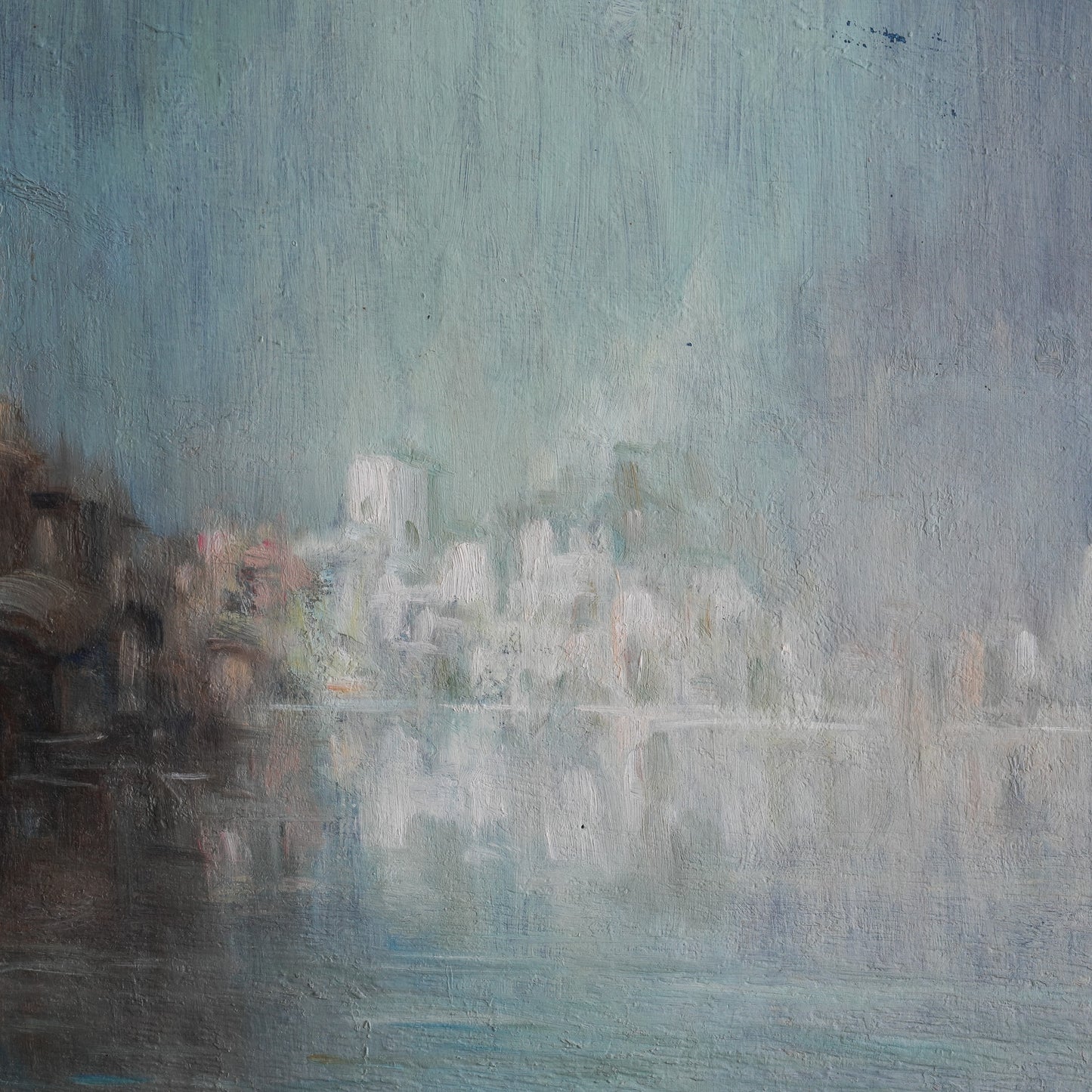 Misty Harbour / Unknown Artist (Indistinctly Signed), (c. Mid-20th Century)