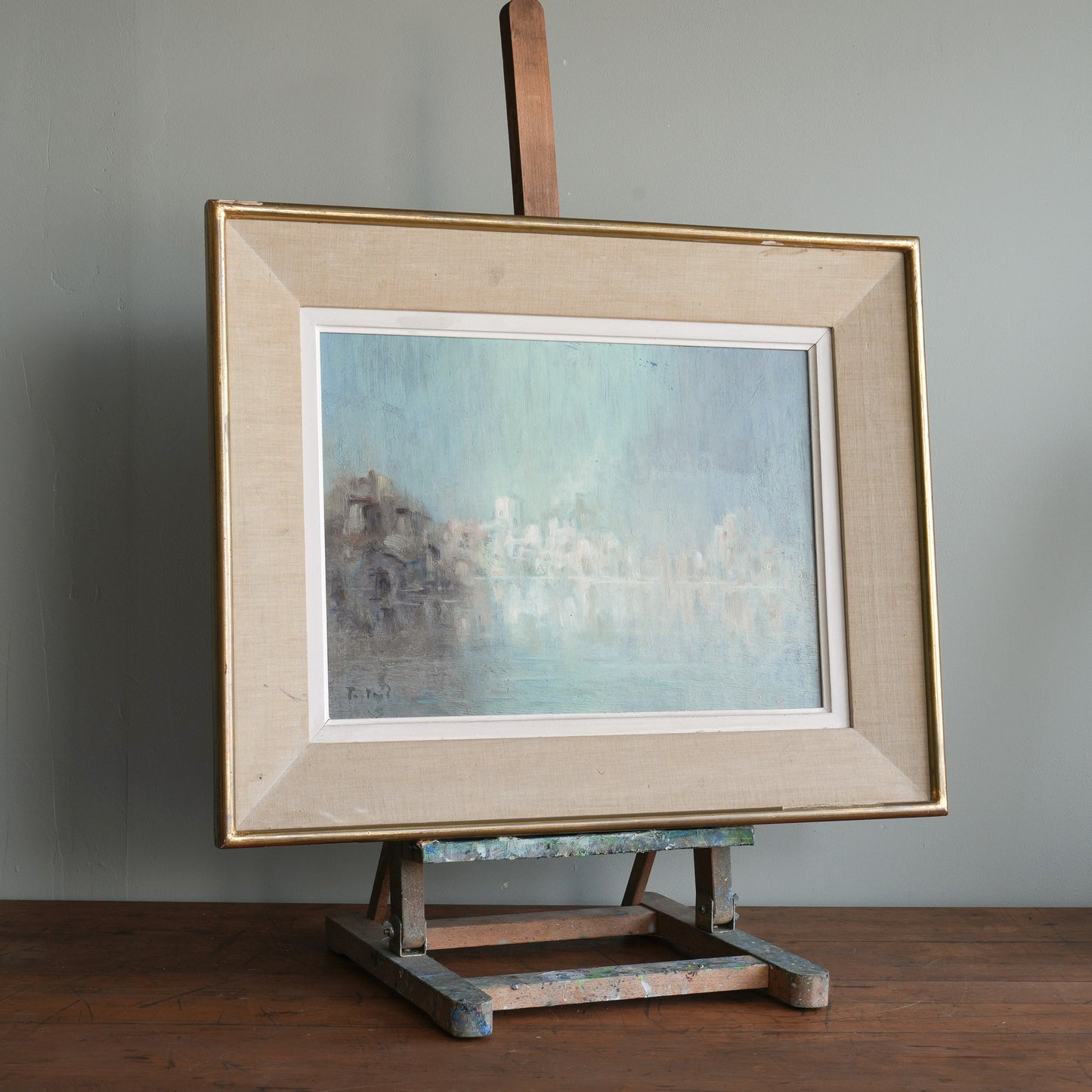 Misty Harbour / Unknown Artist (Indistinctly Signed), (c. Mid-20th Century)