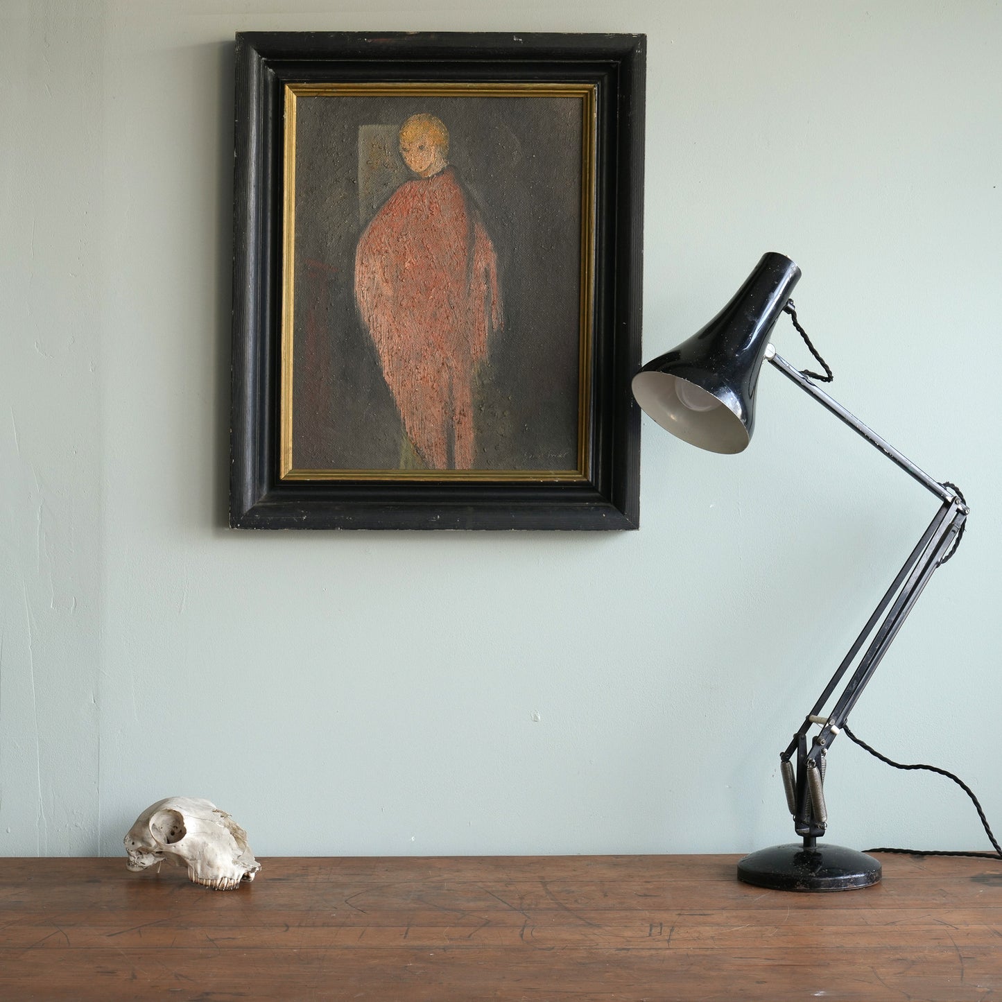 Ghostly Figure in Red (Indistinctly Signed), (c. Mid-20th Century)