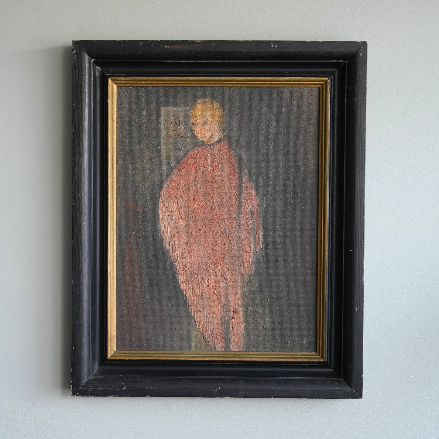 Ghostly Figure in Red (Indistinctly Signed), (c. Mid-20th Century)