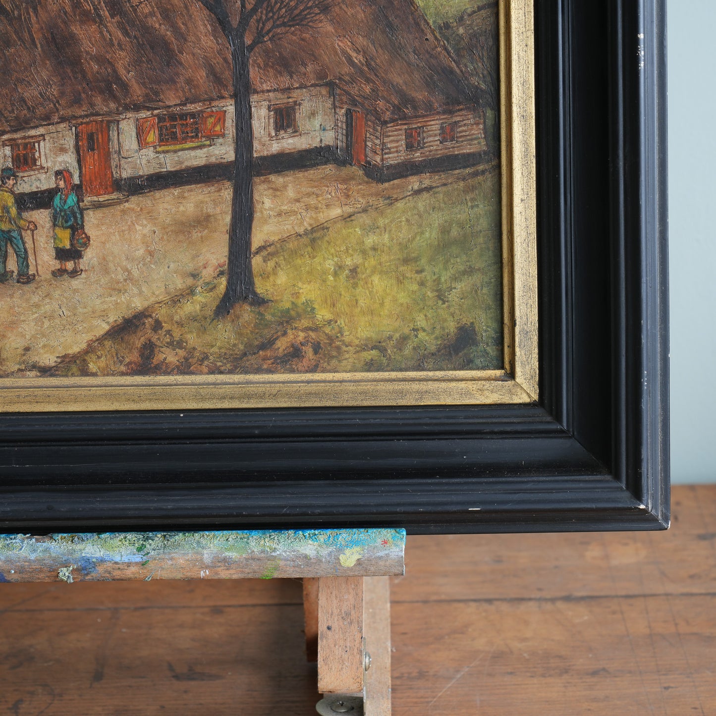 Thatched Cottage with Figures / W. Duyn, (1973)