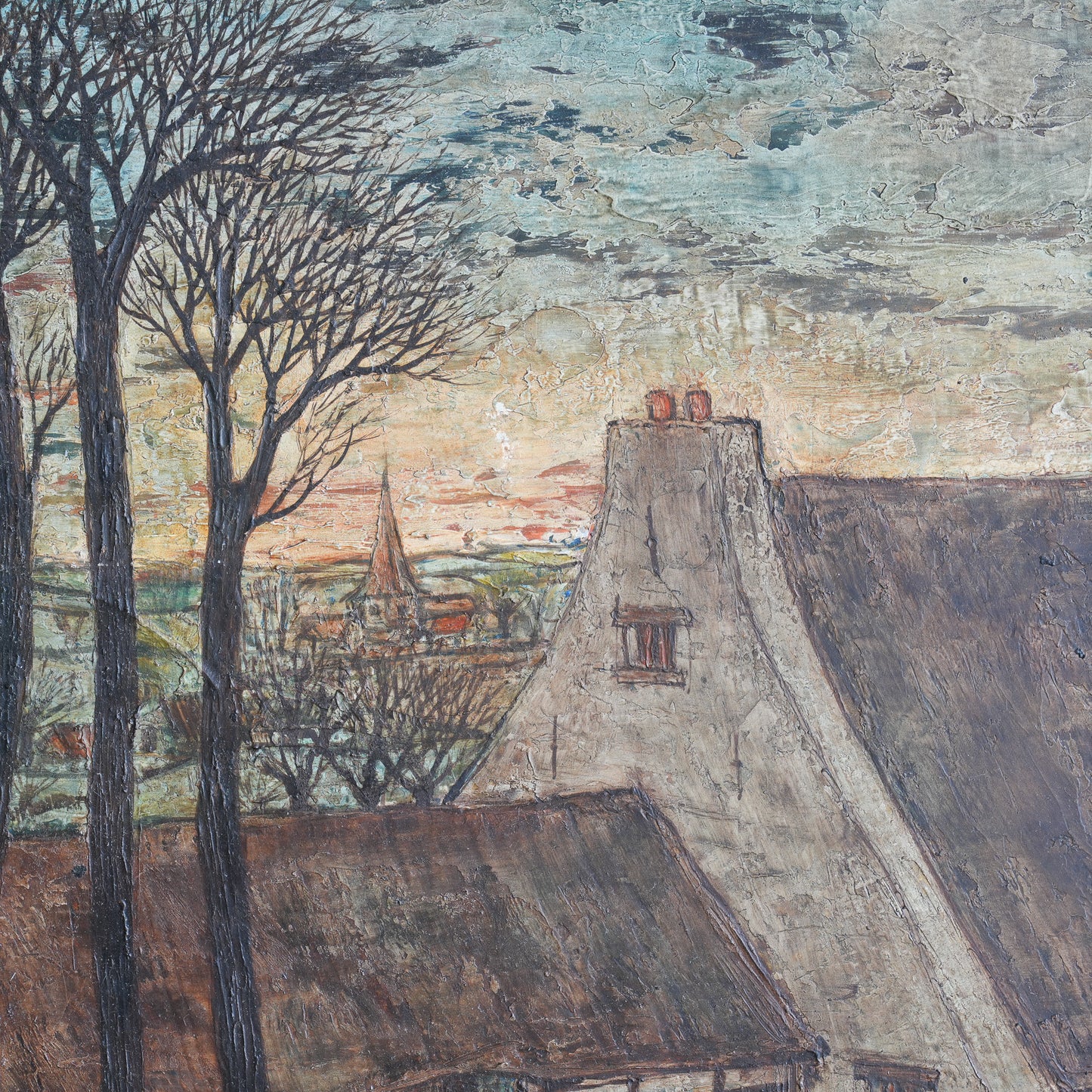 Thatched Cottage with Figures / W. Duyn, (1973)