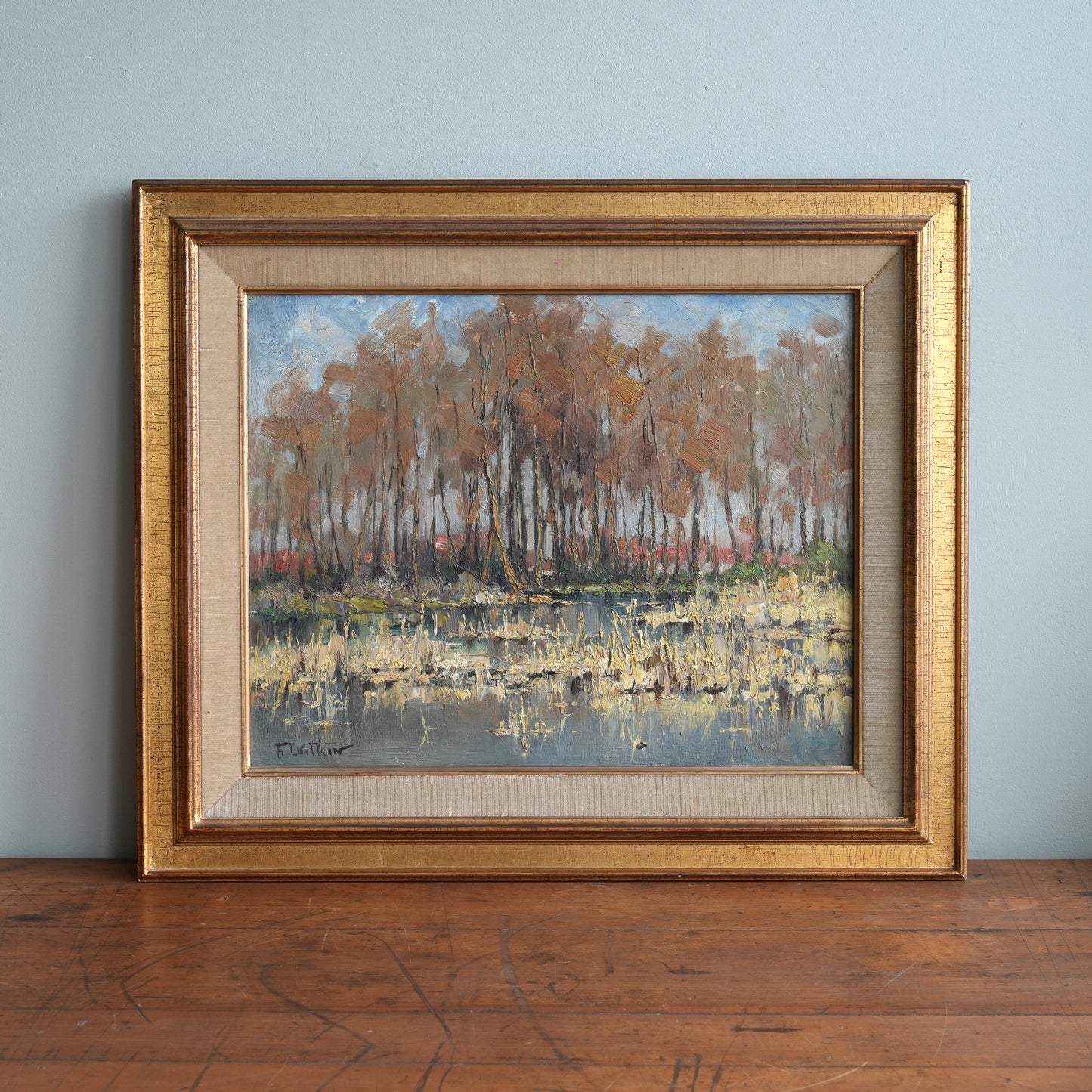 Autumn Marsh / Unknown Artist (Illegibly Signed), (Mid-20th Century)