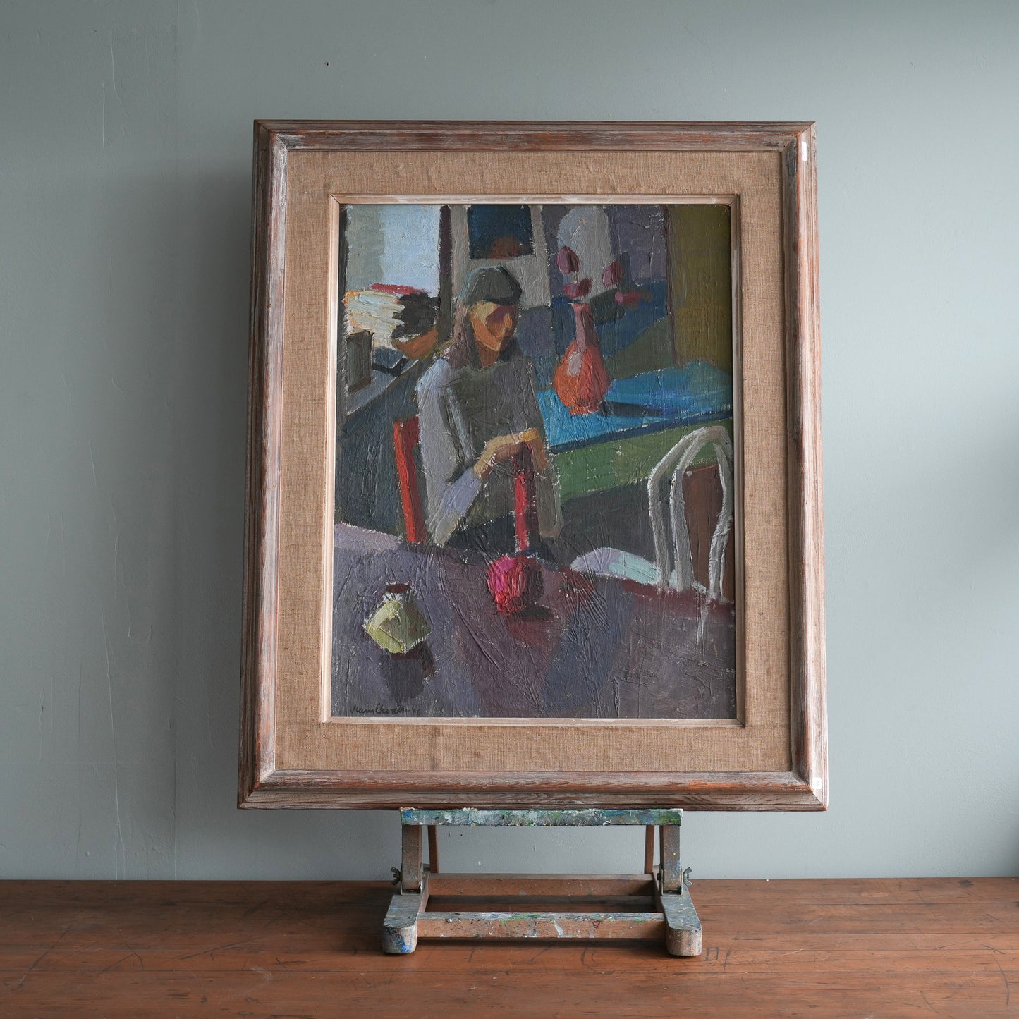 Woman with Red Yarn, Dutch School, (1976)
