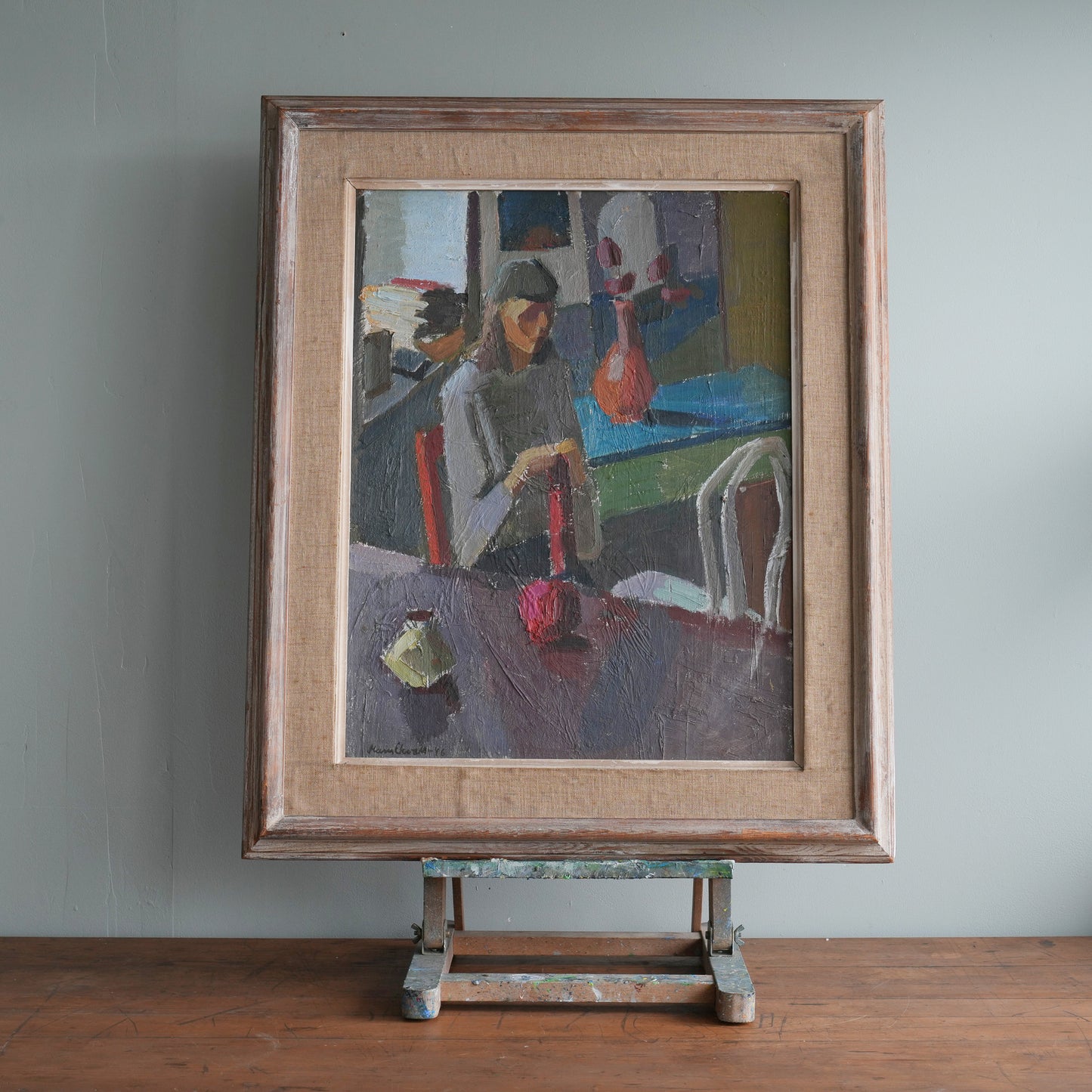 Woman with Red Yarn, Dutch School, (1976)