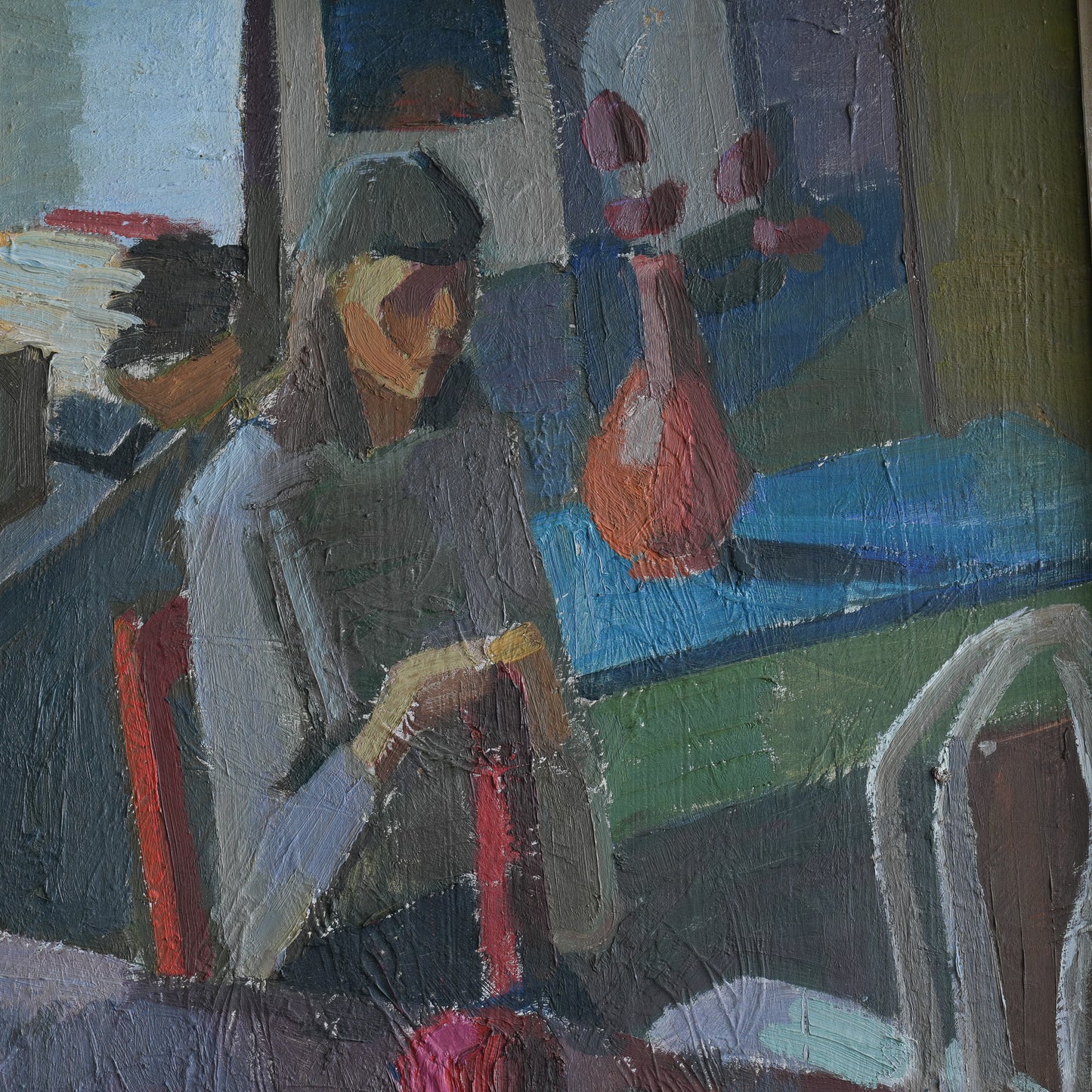 Woman with Red Yarn, Dutch School, (1976)