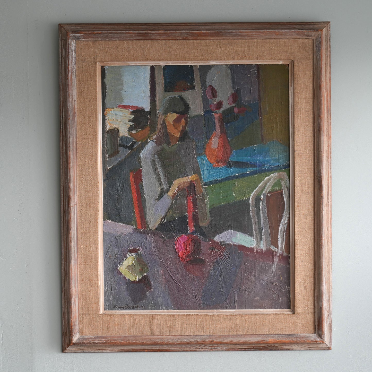 Woman with Red Yarn, Dutch School, (1976)