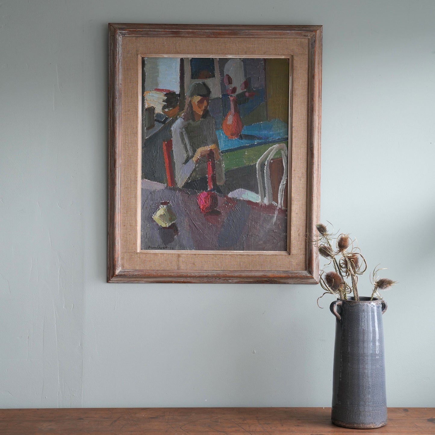 Woman with Red Yarn, Dutch School, (1976)