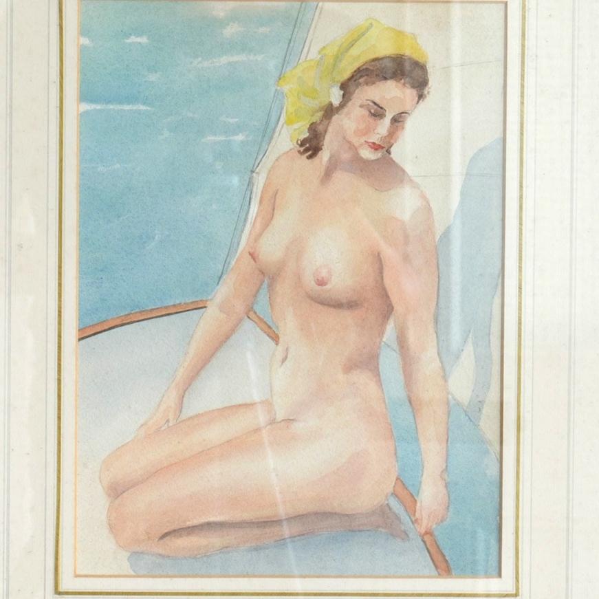 Yellow Scarf / English School, Unknown Artist, (c. 1950s)