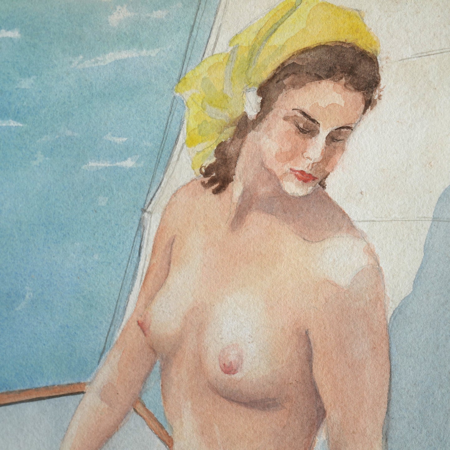 Yellow Scarf / English School, Unknown Artist, (c. 1950s)