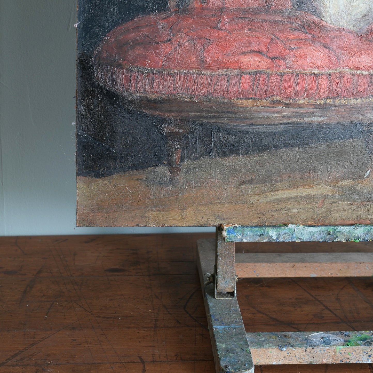 Reclining Nude on a Red Chaise / Scottish School, (c. 1950s)