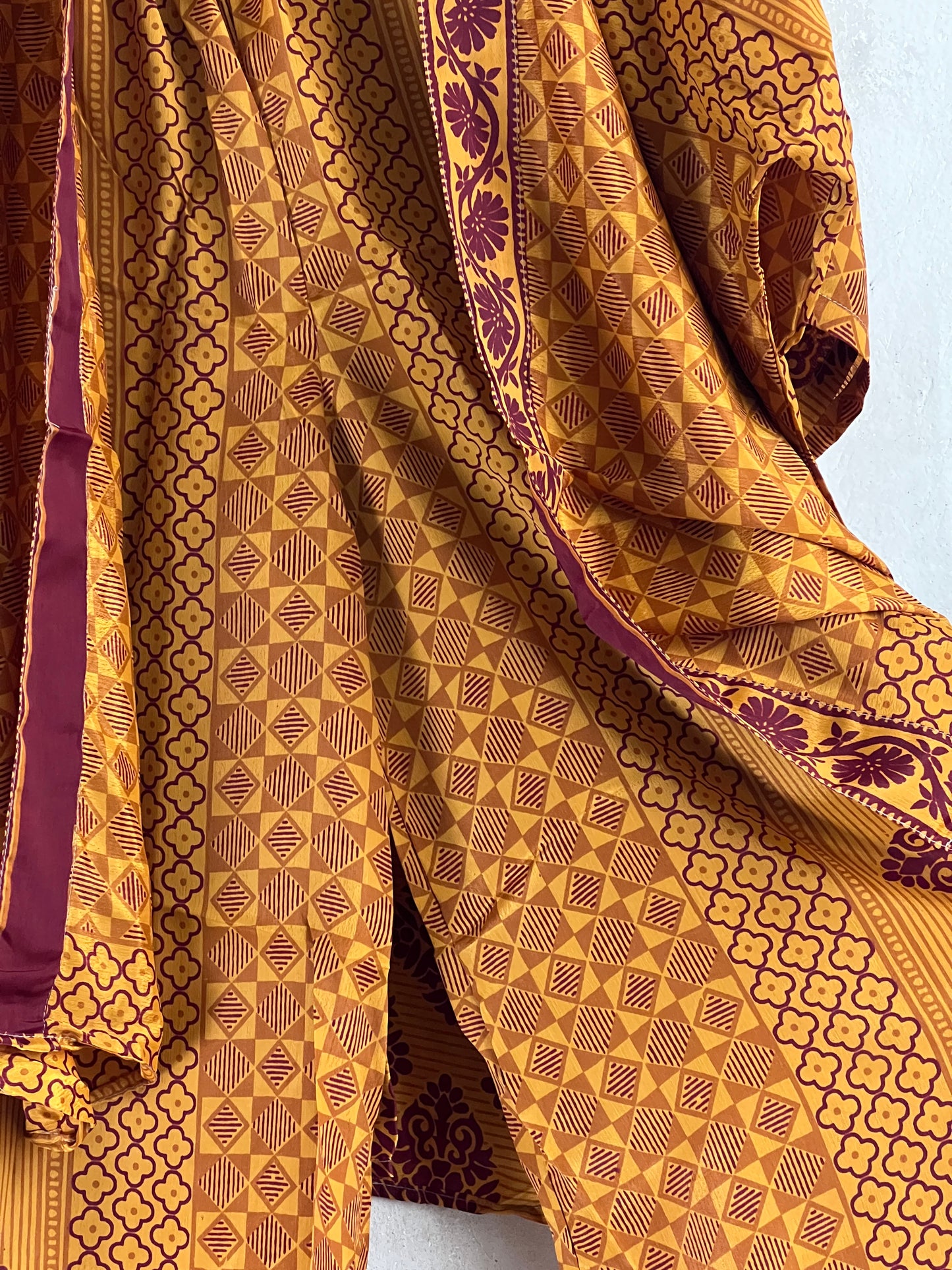 Vintage Saree Silk Trousers & Shirt Co-ordinated Set